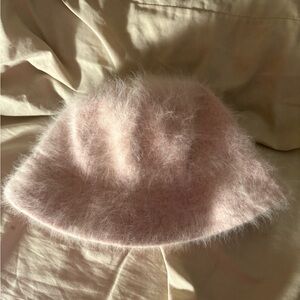 Soft angora wool Pink Fuzzy bucket Hat